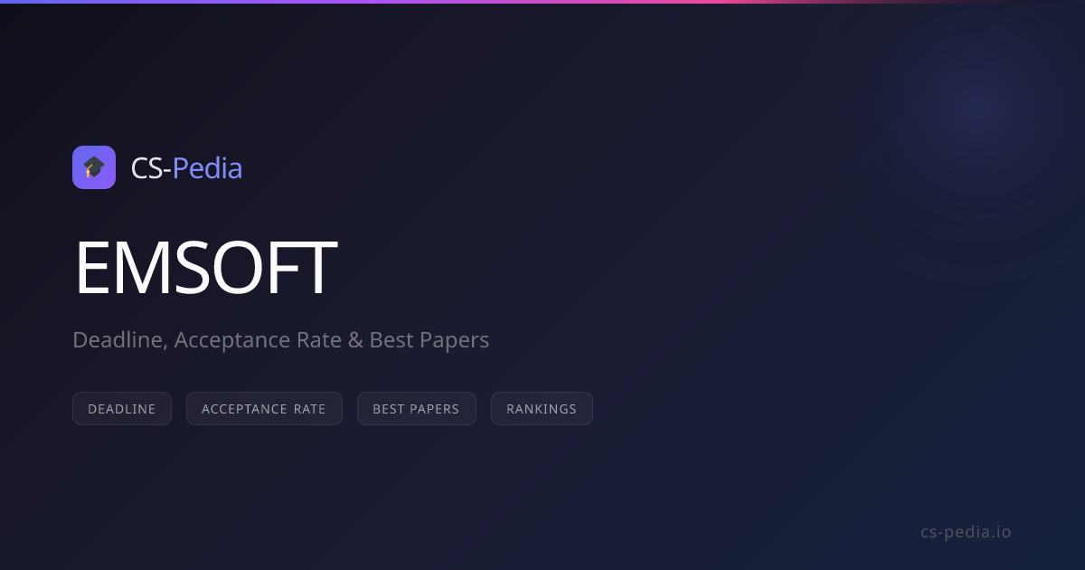 EMSOFT 2026 Deadline, CFP, Acceptance Rate & Ranking | CS-Pedia