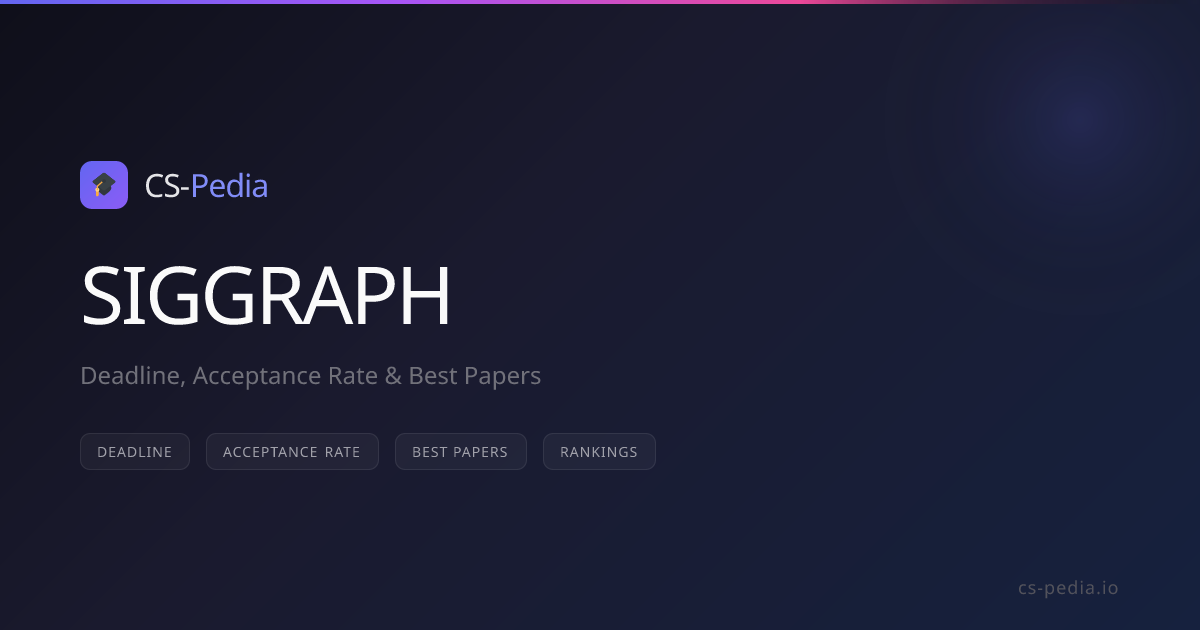 SIGGRAPH 2026 Deadline, CFP, Acceptance Rate & Ranking | CS-Pedia