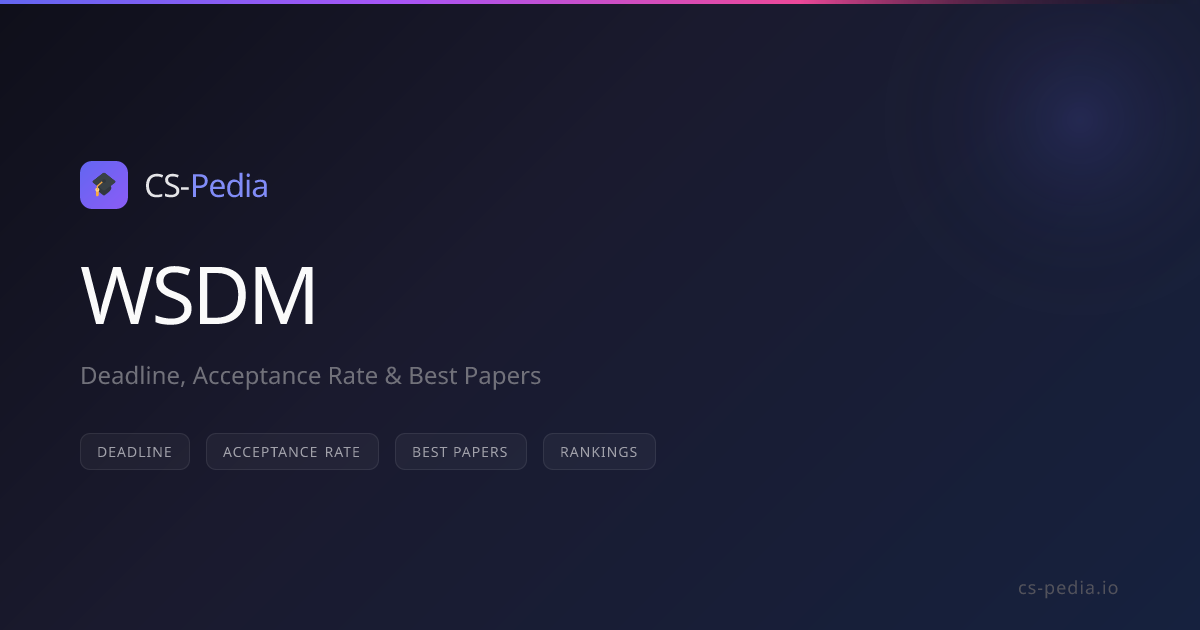 WSDM 2027 Deadline, CFP, Acceptance Rate & Ranking | CS-Pedia